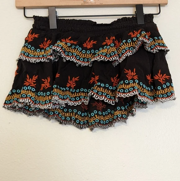 Free People Embroidered Layered Crop Strapless Festival Top size XS - Picture 6 of 7